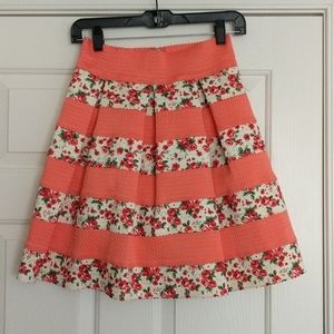 Banded Floral Francesca's Skirt
